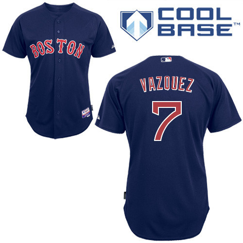 #7 Christian Vazquez Dark Blue MLB Jersey-Boston Red Sox Stitched Cool Base Baseball Jersey