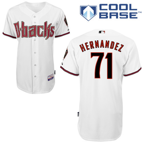 #71 Oscar Hernandez White MLB Jersey-Arizona Diamondbacks Stitched Cool Base Baseball Jersey