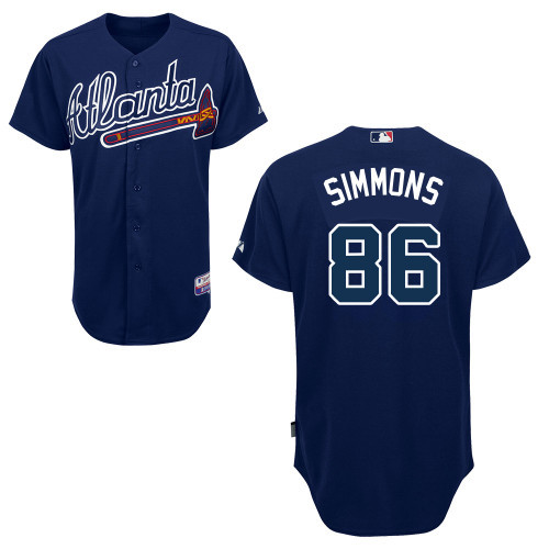#86 Shae Simmons Dark Blue MLB Jersey-Atlanta Braves Stitched Cool Base Baseball Jersey