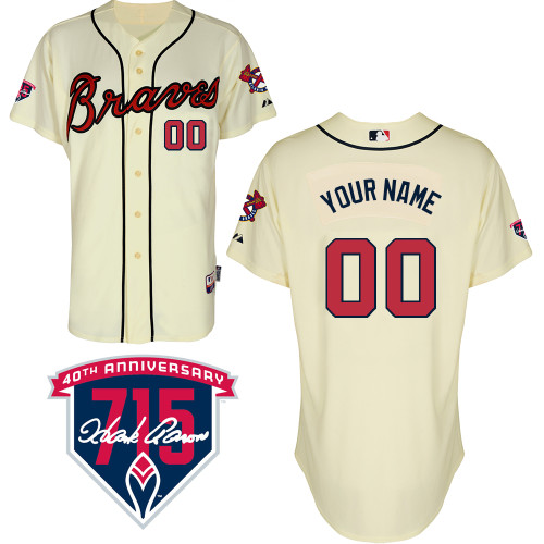Customized Youth MLB Jersey-Atlanta Braves Stitched Alternate Cream Cool Base Baseball Jersey