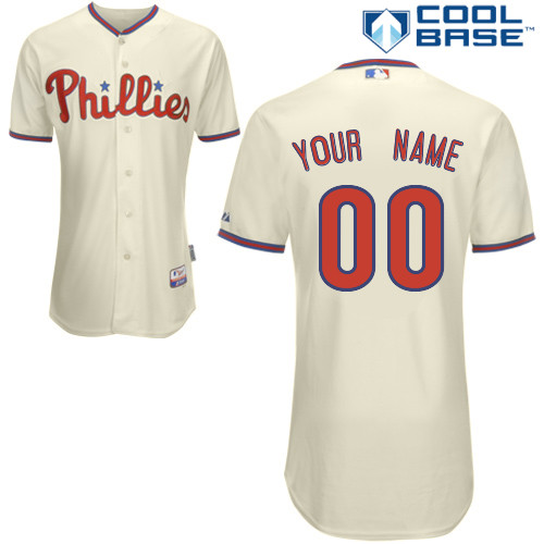 Customized Youth MLB Jersey-Philadelphia Phillies Stitched Alternate White Cool Base Home Baseball Jersey