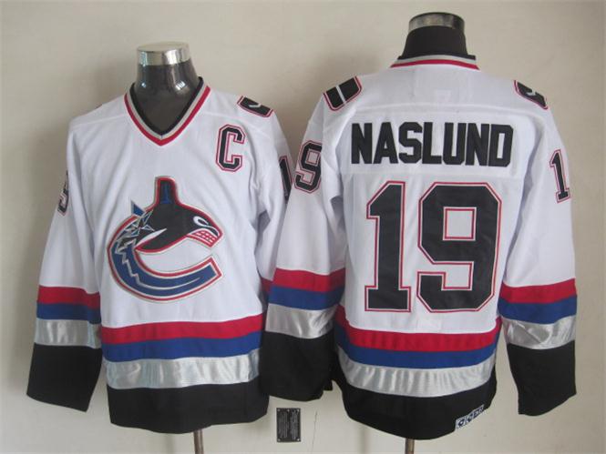 Vancouver Canucks #19 Naslund White CCM Throwback Jerseys