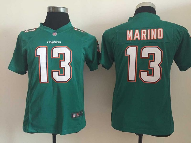 Youth Nike Miami Dolphins #13 Dan Marino Green Team Color Game Jerseys