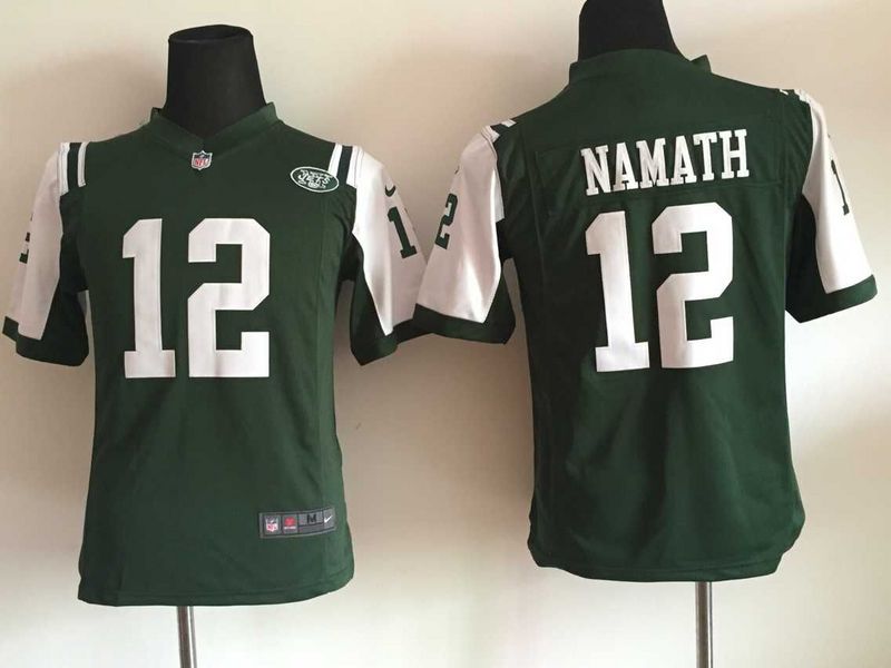 Youth Nike New York Jets #12 Namath Green Team Color Game Jerseys
