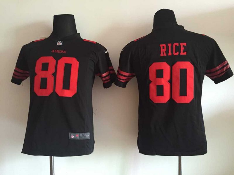 Youth Nike San Francisco 49ers #80 Jerry Rice 2015 Black Game Jerseys