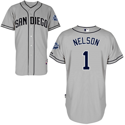 #1 Chris Nelson Gray MLB Jersey-San Diego Padres Stitched Cool Base Baseball Jersey