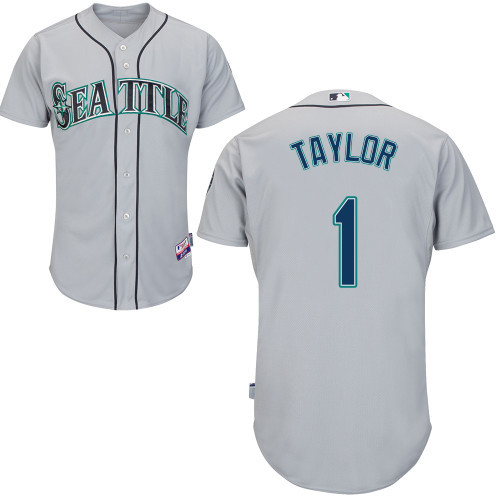 #1 Chris Taylor Gray MLB Jersey-Seattle Mariners Stitched Cool Base Baseball Jersey