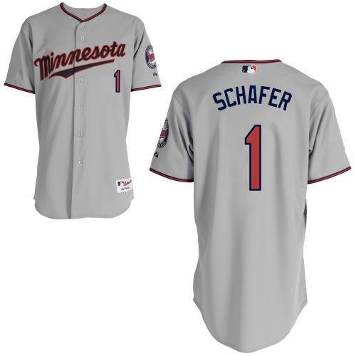 #1 Jordan Schafer Gray MLB Jersey-Minnesota Twins Stitched Player Baseball Jersey