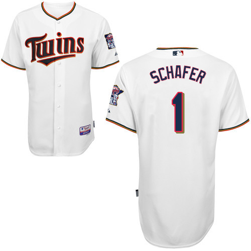 #1 Jordan Schafer White MLB Jersey-Minnesota Twins Stitched Cool Base Baseball Jersey