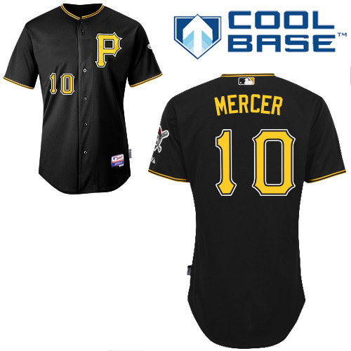 #10 Jordy Mercer Black MLB Jersey-Pittsburgh Pirates Stitched Cool Base Baseball Jersey