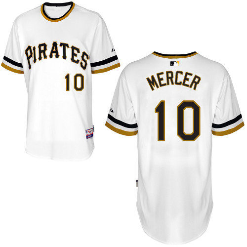 #10 Jordy Mercer White Pullover MLB Jersey-Pittsburgh Pirates Stitched Player Baseball Jersey