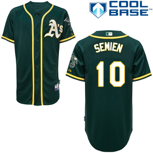 #10 Marcus Semien Green MLB Jersey-Oakland Athletics Stitched Cool Base Baseball Jersey