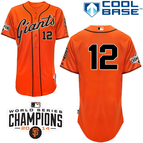 #12 Joe Panik Orange MLB Jersey-San Francisco Giants Stitched Cool Base Baseball Jersey