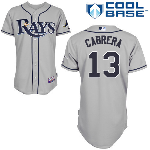 #13 Asdrubel Cabrera Gray MLB Jersey-Tampa Bay Rays Stitched Cool Base Baseball Jersey