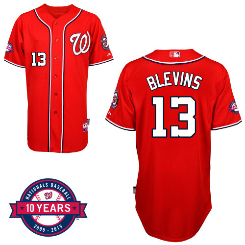 #13 Jerry Blevins Red MLB Jersey-Washington Nationals Stitched Cool Base Baseball Jersey