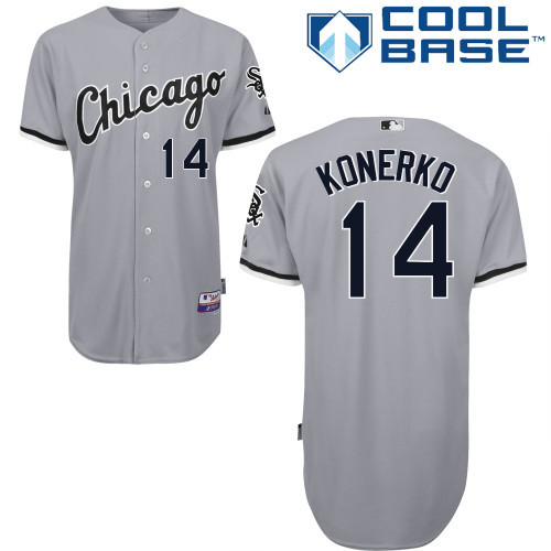 #14 Paul Konerko Gray MLB Jersey-Chicago White Sox Stitched Cool Base Baseball Jersey