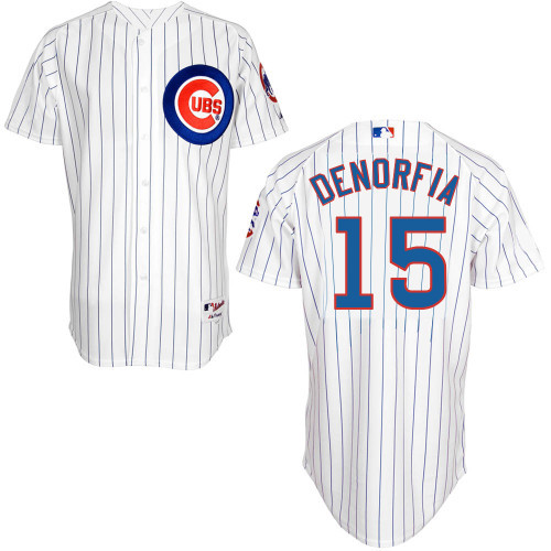 #15 Chris Denorfia White Pinstripe MLB Jersey-Chicago Cubs Stitched Player Baseball Jersey