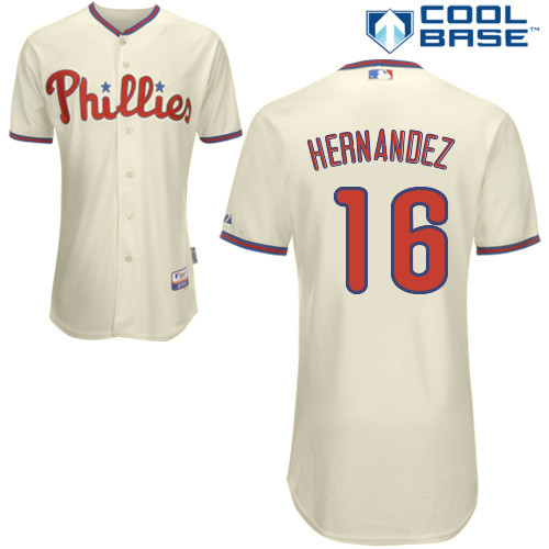#16 Cesar Hernandez Cream MLB Jersey-Philadelphia Phillies Stitched Cool Base Baseball Jersey