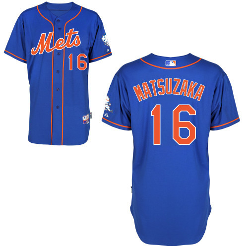 #16 Daisuke Matsuzaka Blue MLB Jersey-New York Mets Stitched Cool Base Baseball Jersey