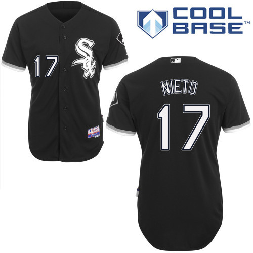#17 Adrian Nieto Black MLB Jersey-Chicago White Sox Stitched Cool Base Baseball Jersey