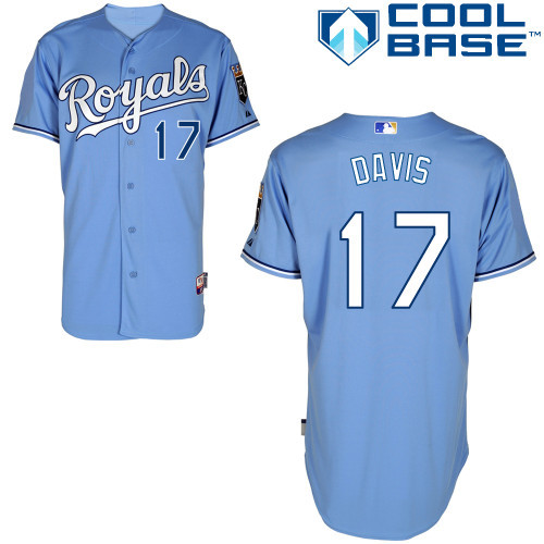 #17 Wede Davis Light Blue MLB Jersey-Kansas City Royals Stitched Cool Base Baseball Jersey