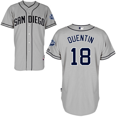 #18 Carlos Quentin Gray MLB Jersey-San Diego Padres Stitched Cool Base Baseball Jersey