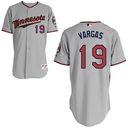 #19 Kennys Vargas Gray MLB Jersey-Minnesota Twins Stitched Player Baseball Jersey