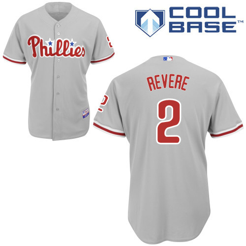 #2 Ben Revere Gray MLB Jersey-Philadelphia Phillies Stitched Cool Base Baseball Jersey