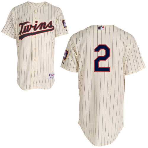 #2 Brian Dozier Cream Pinstripe MLB Jersey-Minnesota Twins Stitched Player Baseball Jersey