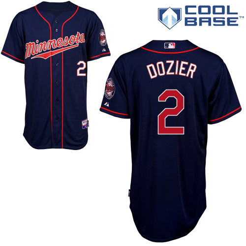 #2 Brian Dozier Dark Blue MLB Jersey-Minnesota Twins Stitched Cool Base Baseball Jersey