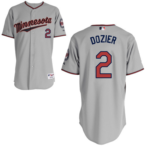 #2 Brian Dozier Gray MLB Jersey-Minnesota Twins Stitched Player Baseball Jersey