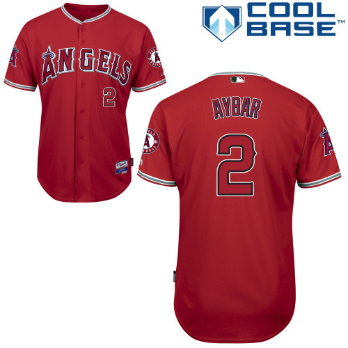 #2 Erick Aybar Red MLB Jersey-Los Angeles Angels Of Anaheim Stitched Cool Base Baseball Jersey
