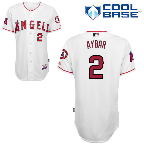 #2 Erick Aybar White MLB Jersey-Los Angeles Angels Of Anaheim Stitched Cool Base Baseball Jersey
