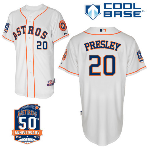#20 Alex Presley White MLB Jersey-Houston Astros Stitched Cool Base Baseball Jersey