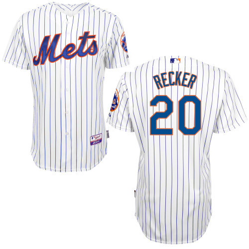 #20 Anthony Recker White Pinstripe MLB Jersey-New York Mets Stitched Player Baseball Jersey