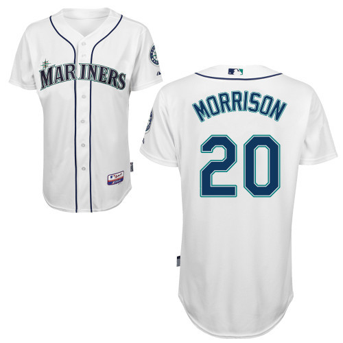 #20 Logan Morrison White MLB Jersey-Seattle Mariners Stitched Cool Base Baseball Jersey