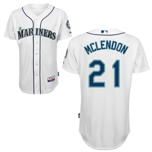 #21 Lloyd Mclendon White MLB Jersey-Seattle Mariners Stitched Cool Base Baseball Jersey