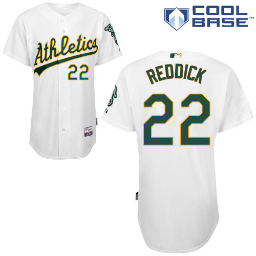 #22 Josh Reddick White MLB Jersey-Oakland Athletics Stitched Cool Base Baseball Jersey