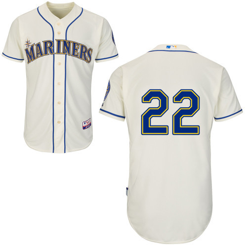#22 Robinson Cano Cream MLB Jersey-Seattle Mariners Stitched Cool Base Baseball Jersey