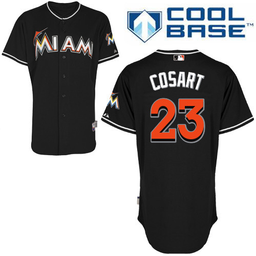 #23 Jarred Cosart Black MLB Jersey-Miami Marlins Stitched Cool Base Baseball Jersey