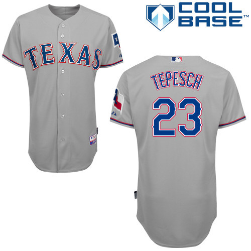#23 Nick Tepesch Gray MLB Jersey-Texas Rangers Stitched Cool Base Baseball Jersey