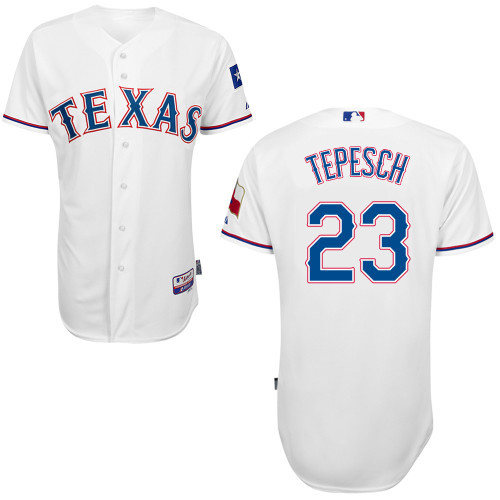 #23 Nick Tepesch White MLB Jersey-Texas Rangers Stitched Cool Base Baseball Jersey