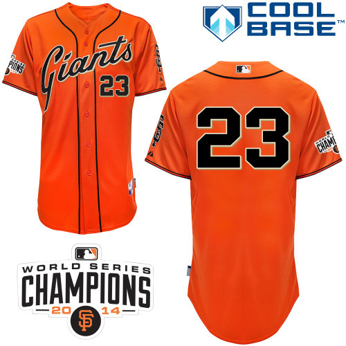 #23 Nori Aoki Orange MLB Jersey-San Francisco Giants Stitched Cool Base Baseball Jersey