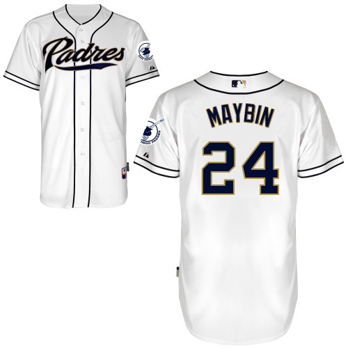 #24 Cameron Maybin White MLB Jersey-San Diego Padres Stitched Cool Base Baseball Jersey