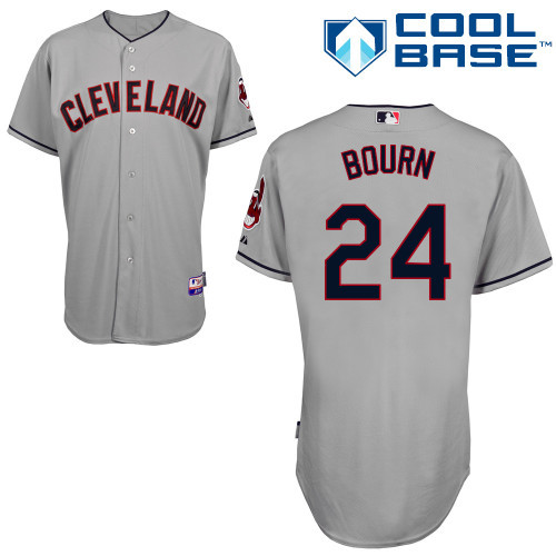#24 Michael Bourn Gray MLB Jersey-Cleveland Indians Stitched Cool Base Baseball Jersey