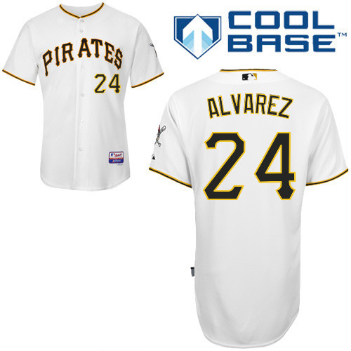 #24 Pedro Alvarez White MLB Jersey-Pittsburgh Pirates Stitched Cool Base Baseball Jersey