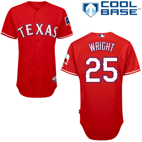 #25 Jamey Wright Red MLB Jersey-Texas Rangers Stitched Cool Base Baseball Jersey