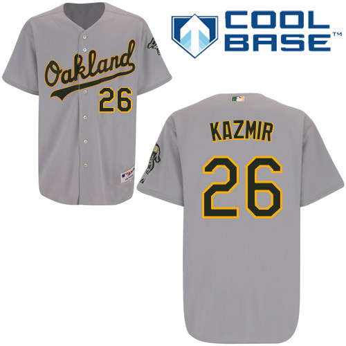 #26 Scott Kazmir Gray MLB Jersey-Oakland Athletics Stitched Cool Base Baseball Jersey