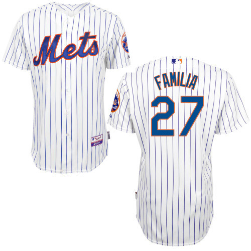 #27 Jeurys Familia White Pinstripe MLB Jersey-New York Mets Stitched Player Baseball Jersey