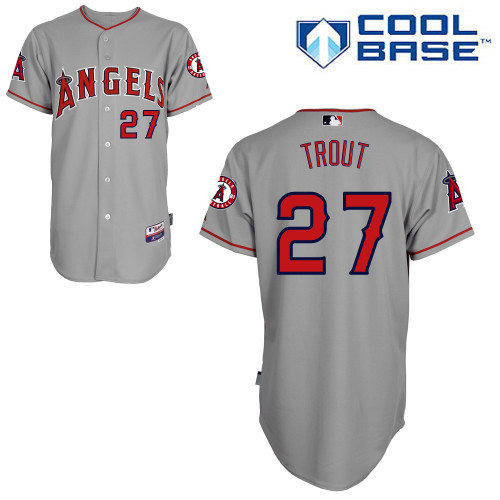 #27 Mike Trout Gray MLB Jersey-Los Angeles Angels Of Anaheim Stitched Cool Base Baseball Jersey